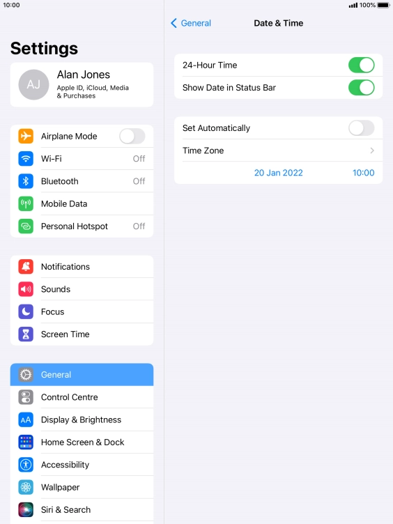 Press the indicator next to 