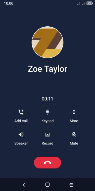 Press the end call icon.