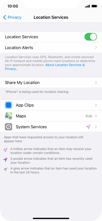 Press the required app.