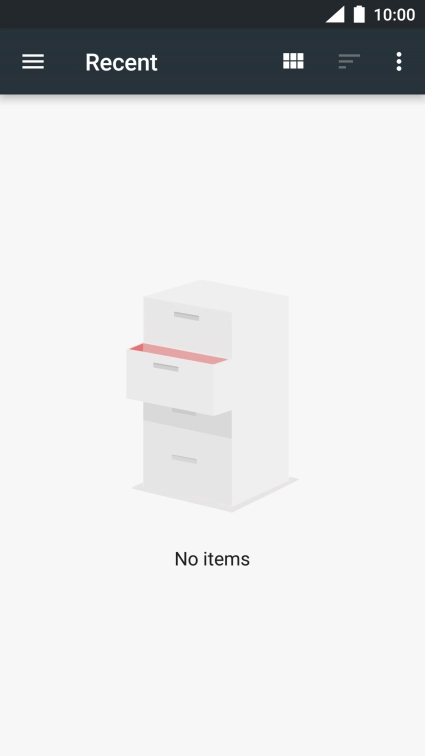 Slide your finger right starting from the left side of the screen and go to the required folder.
