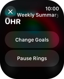 Follow the instructions on the screen to see an activity summary for the current week or to adjust the daily activity goal.