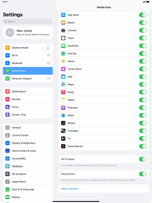 Press the indicator next to 