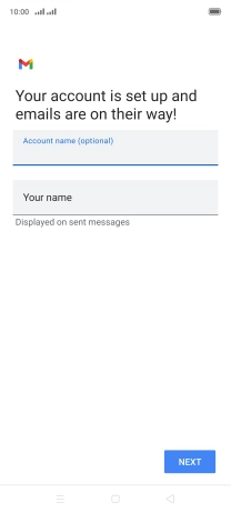 Press Your name and key in the required sender name.
