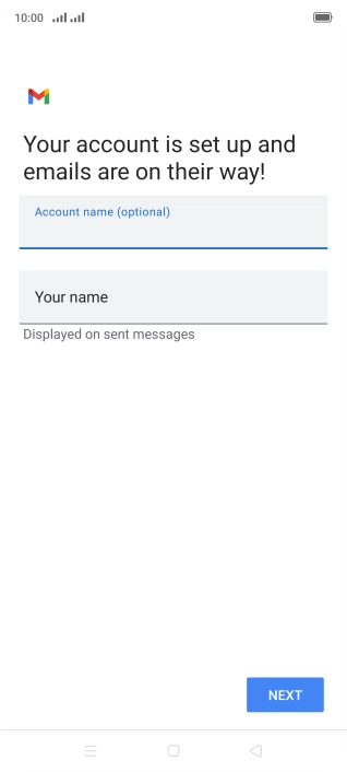 Press Your name and key in the required sender name.