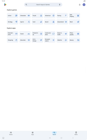 Press the search field.