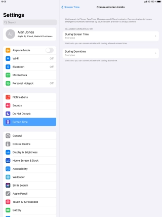 Press During Screen Time.