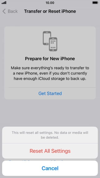 Press Reset All Settings.