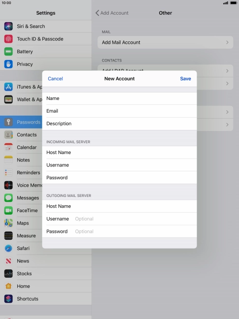 Press Username and key in the username for your email account. Please note that if you're using Vodafone's outgoing server, leave the username field empty. Press Username and key in the username for your email account. Please note that if you're using Vodafone's outgoing server, leave the username field empty.