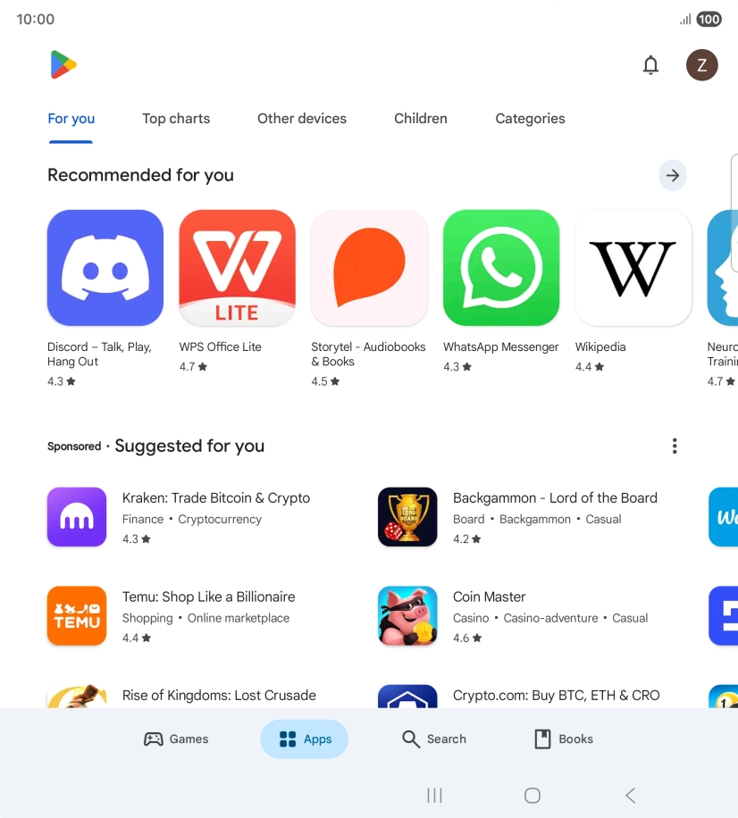 Press the profile icon.