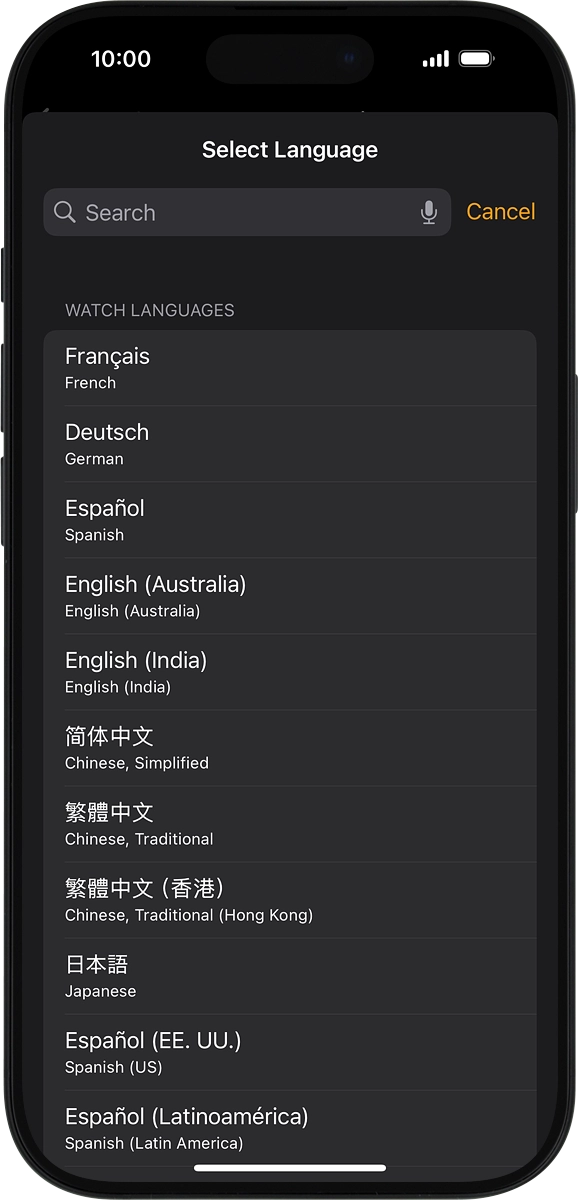 On your phone: Press the required language.