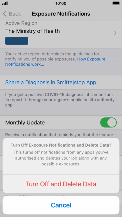 Press Turn off and Delete Data.