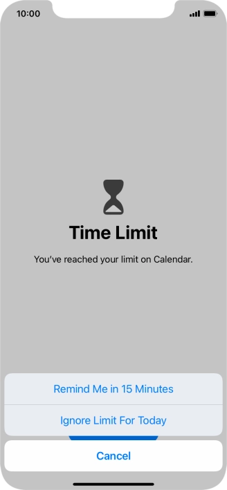 Press the required setting.