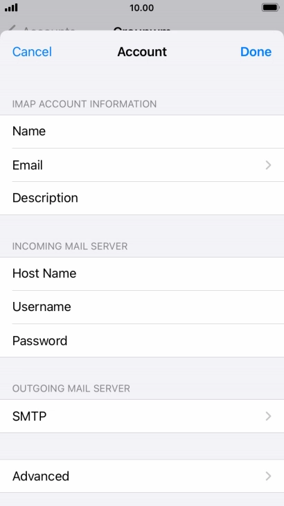 Press SMTP. Press SMTP.