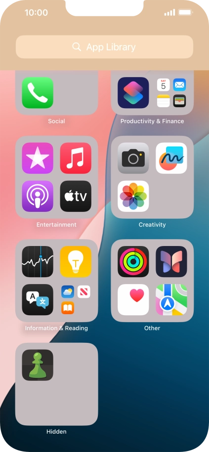 Press and hold the required app.