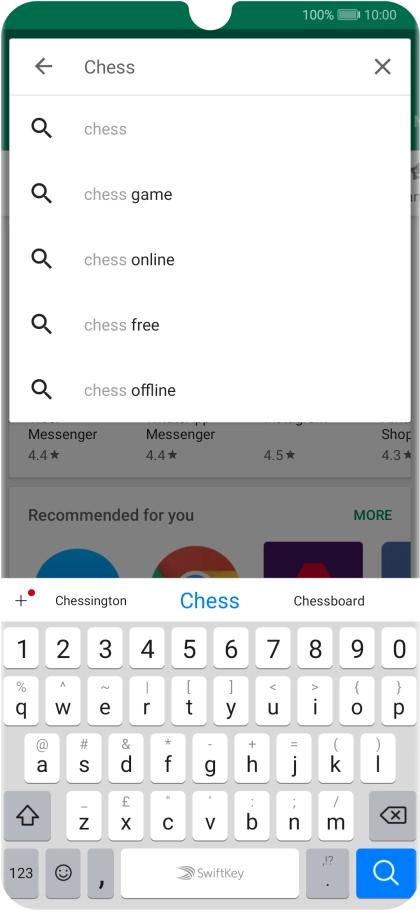 Key in the name or subject of the required app and press the search icon.