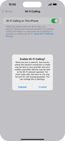 If you turn on the function, press Enable.