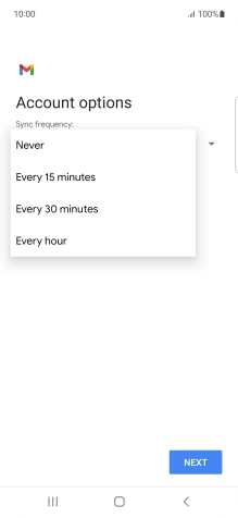 Press the required setting.