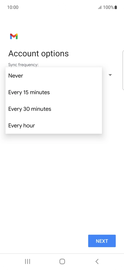 Press the required setting.