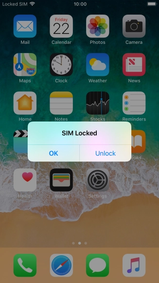 If your SIM is locked, press Unlock.