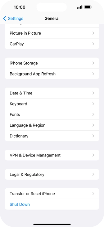 Press Transfer or Reset iPhone.