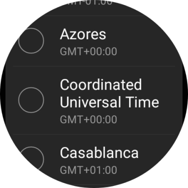 Press the required time zone.