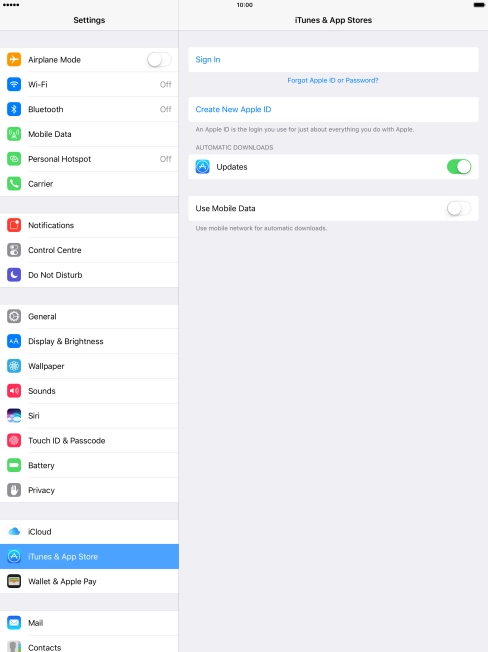 If you don t have an Apple ID, press Create New Apple ID and follow the instructions on the screen to create an Apple ID.