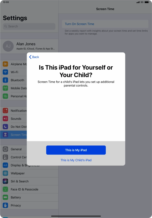 Press This is My iPad.