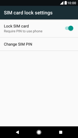 Press Lock SIM card to turn the function on or off.