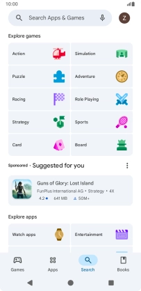 Press the search field.