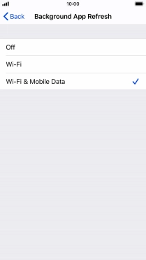 To turn off background refresh of apps, press Off.