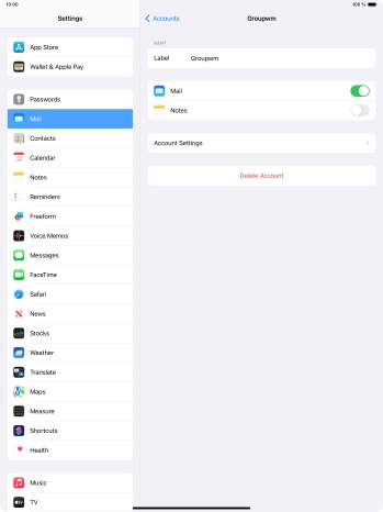 Press Account Settings.