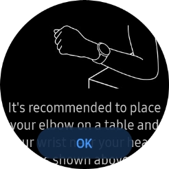 Press OK and wait while your smartwatch measures your blood oxygen level. Press OK and wait while your smartwatch measures your blood oxygen level.