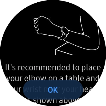 Press OK and wait while your smartwatch measures your blood oxygen level. Press OK and wait while your smartwatch measures your blood oxygen level.