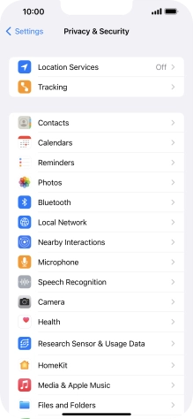 Press Location Services.