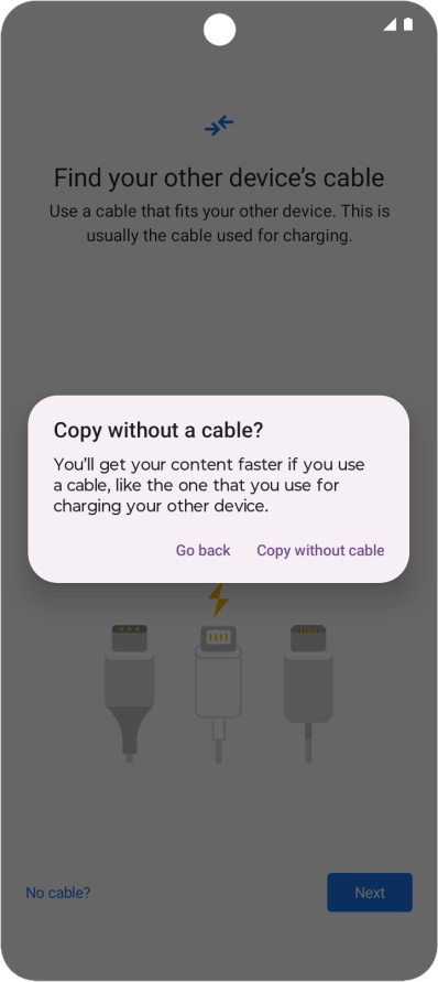 Press Copy without cable.