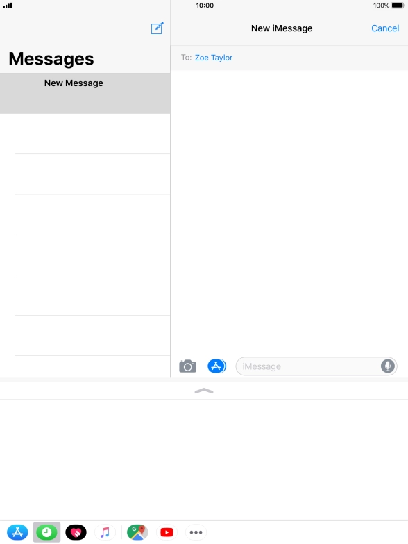 You can also send pictures, video clips, audio files and different effects in your iMessage. Follow the instructions on the screen to send your iMessage with the required content.