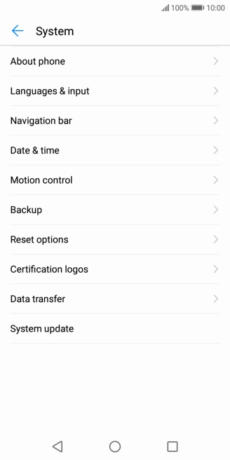 Press Reset options.