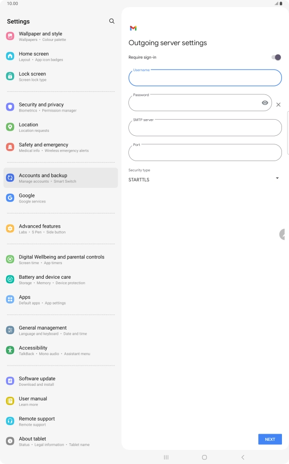 Press the field below 
