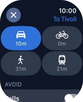 Press the required transport type.