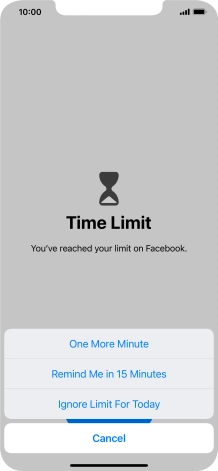Press the required setting.