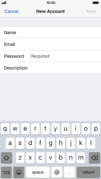 Press Password and key in the password for your email account.