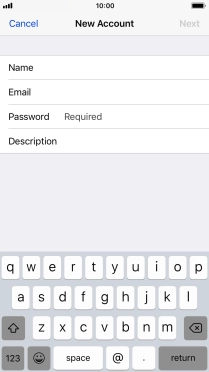 Press Password and key in the password for your email account.