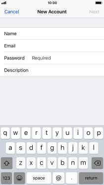 Press Password and key in the password for your email account.