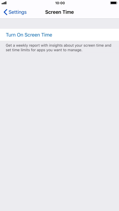 Press Turn On Screen Time.