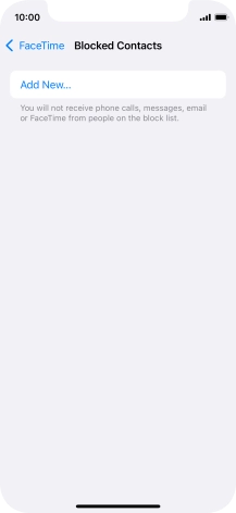 Press Add New... and follow the instructions on the screen to block a contact.