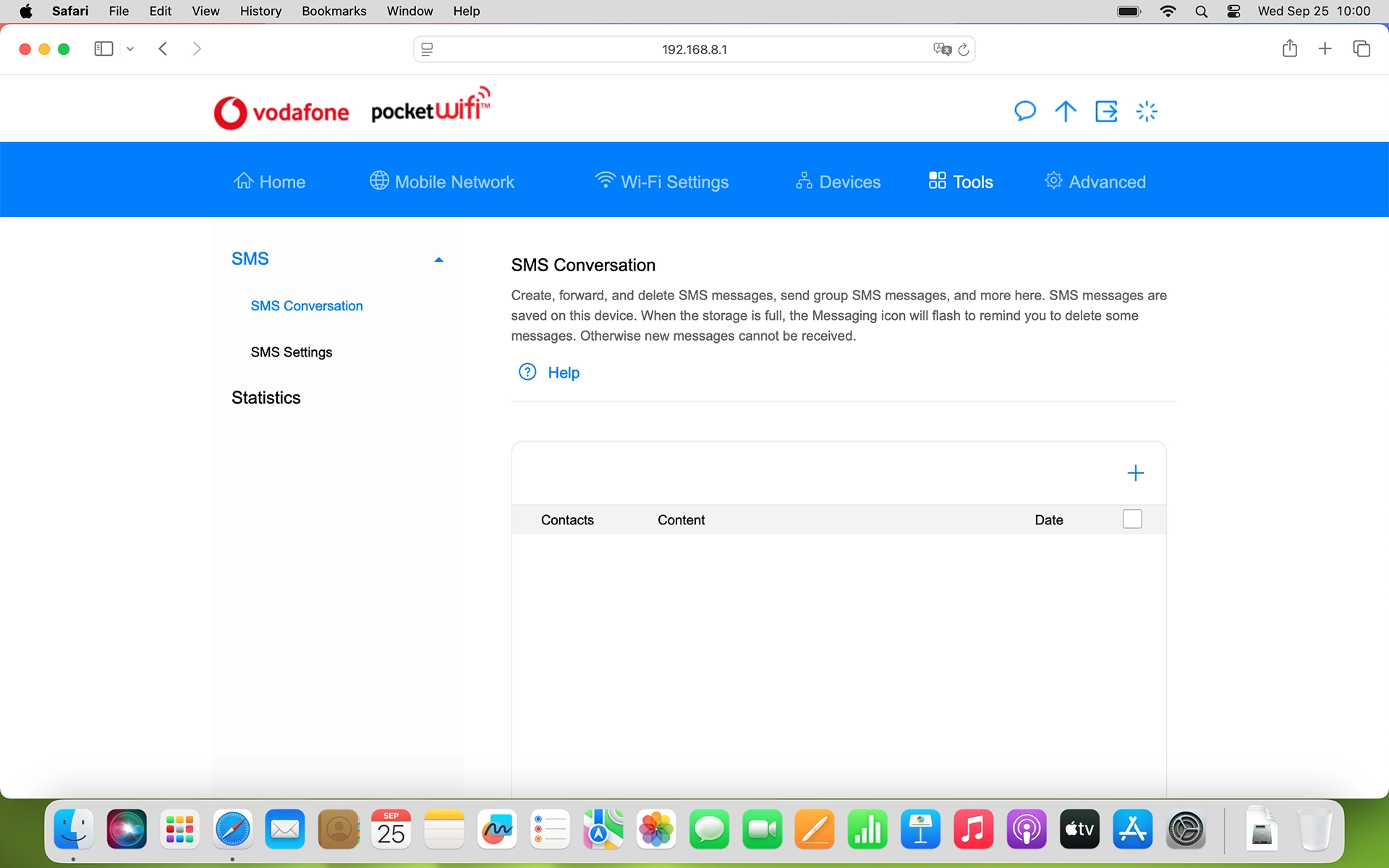 Click SMS Conversation.