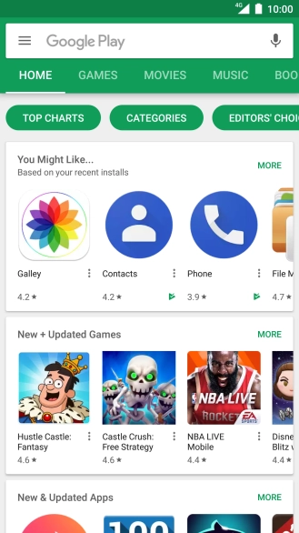 Press the search field.