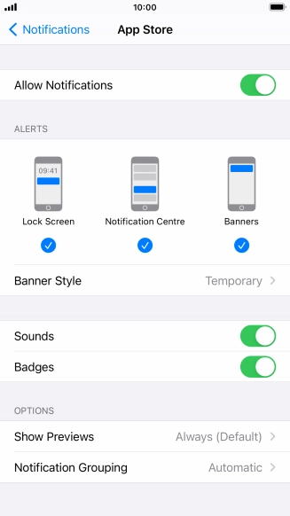 Press the indicator next to 
