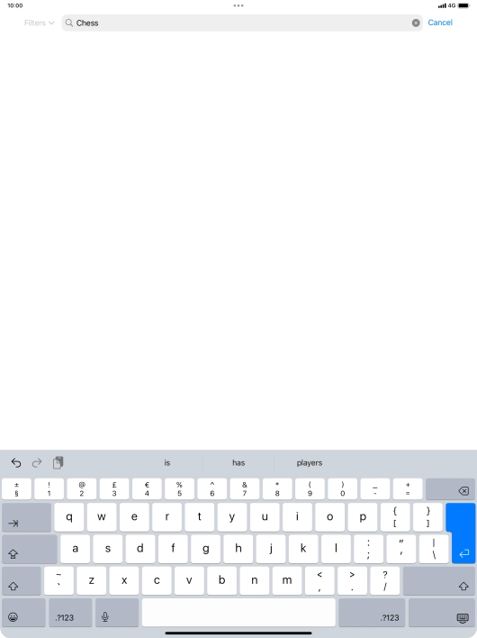 Key in the name or subject of the required app and press enter.