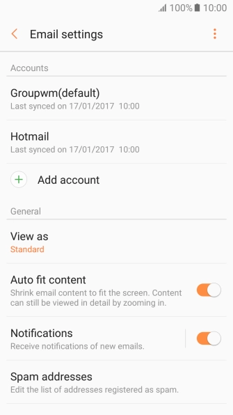 Press the required account.